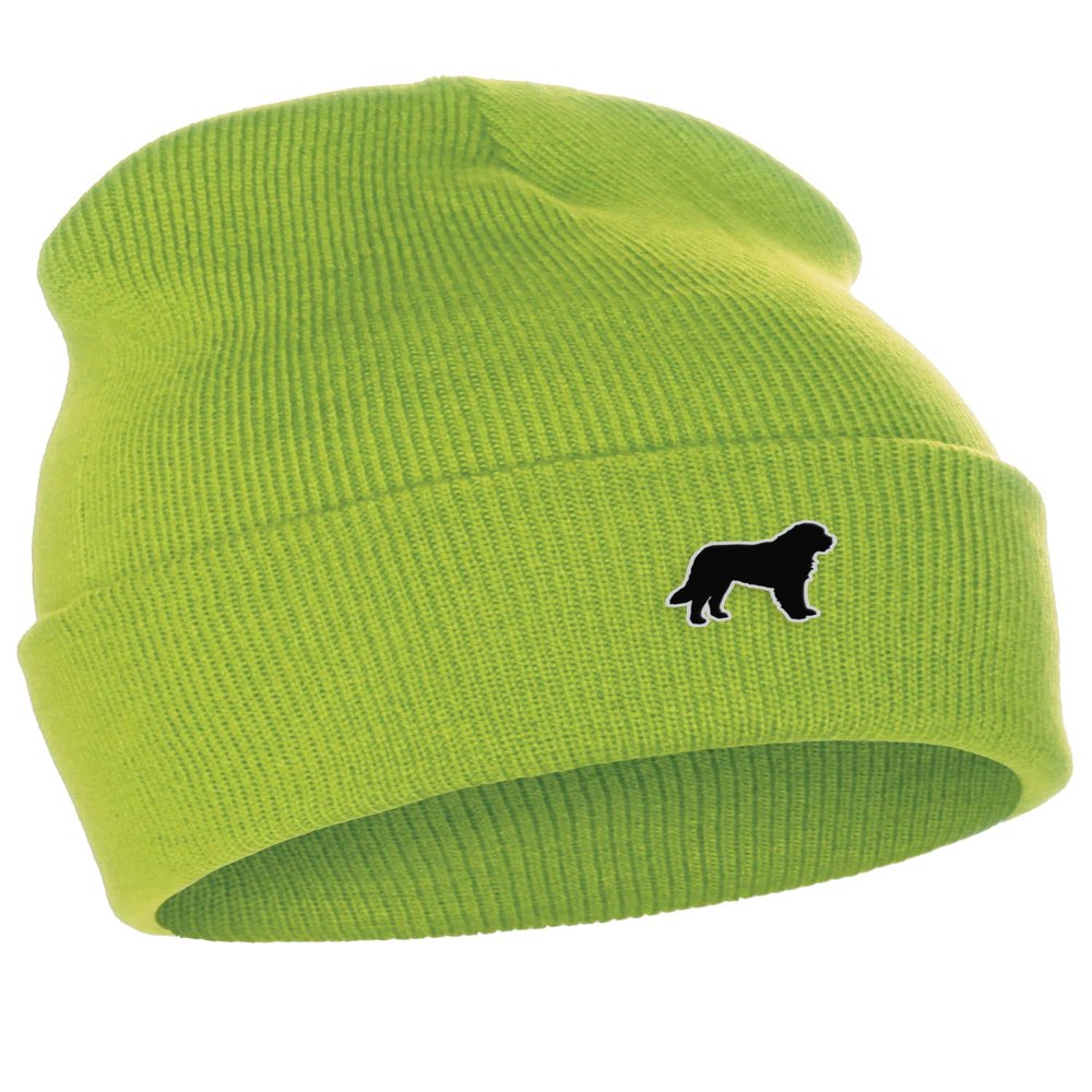 Daxton Dog Breeds Cuffed Beanie Winter Knit Hat Skully Cap, St Benard, Neon Green Beanie