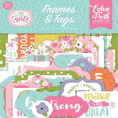 ECHO PARK PAPER COMPANY Echo Park Cardstock Ephemera 33/Pkg-Frames & Tags, All About A Girl, Multicolor
