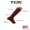 TCK Prosport Maroon Soccer Socks Kids Youth Girls Boys Womens Mens Athletic Sports Tube Socks (Maroon/White, Large) view 4