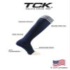 TCK Prosport Navy Blue Soccer Socks Kids Youth Girls Boys Womens Mens Athletic Sports Tube Socks (Navy/White, Small) view 4