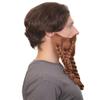 HPO Adult Men's Braided Viking Beard and Mustache | Redish Brown Color | Novelty False Facial Hair | Costume Accessory for Adults view 4