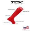 TCK Prosport Red Soccer Socks Kids Youth Girls Boys Womens Mens Athletic Sports Tube Socks (Scarlet/White, Large) view 4