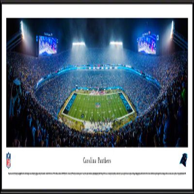 Carolina Panthers - Night Game - 40.25x13.75-inch Standard Framed Print by Blakeway Panoramas