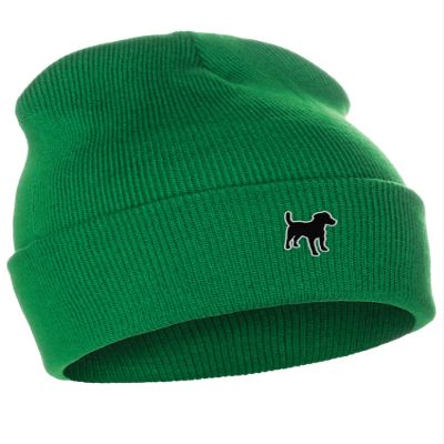 Daxton Dog Breeds Cuffed Beanie Winter Knit Hat Skully Cap, Terrier Mix, Kelly Beanie