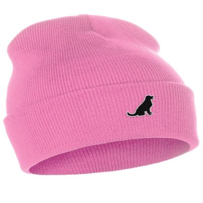 Daxton Dog Breeds Cuffed Beanie Winter Knit Hat Skully Cap, Golden Retriever, Pink Beanie