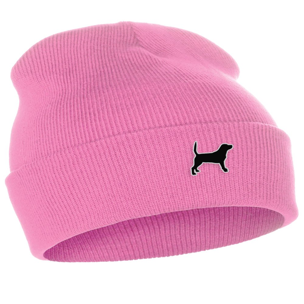 Daxton Dog Breeds Cuffed Beanie Winter Knit Hat Skully Cap, Beagle, Pink Beanie