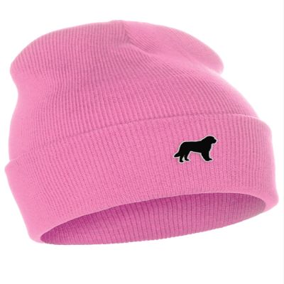 Daxton Dog Breeds Cuffed Beanie Winter Knit Hat Skully Cap, St Benard, Pink Beanie