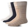 Calvin Klein Mens Dress Socks - 4 Pack Soft Cotton Blend Crew Length Work Socks for Men for Casual Business & Formal Wear, Size 7-12, Tan Stripe view 1