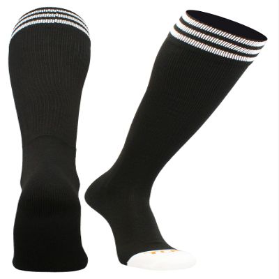 TCK Prosport Black Soccer Socks Kids Youth Girls Boys Womens Mens Athletic Sports Tube Socks (Black/White, Small)