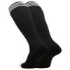 TCK Prosport Black Soccer Socks Kids Youth Girls Boys Womens Mens Athletic Sports Tube Socks (Black/White, Small) view 2