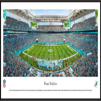 Miami Dolphin at Hard Rock Stadium - 40.25x13.75-inch Standard Framed Print by Blakeway Panoramas