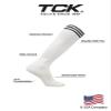 TCK Prosport White Soccer Socks Kids Youth Girls Boys Womens Mens Athletic Sports Tube Socks (White/Black, X-Small) view 4