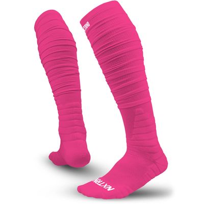 Nxtrnd XTD Scrunch Football Socks, Extra Long Padded Sport Socks for Men & Boys (Pink, S/M)