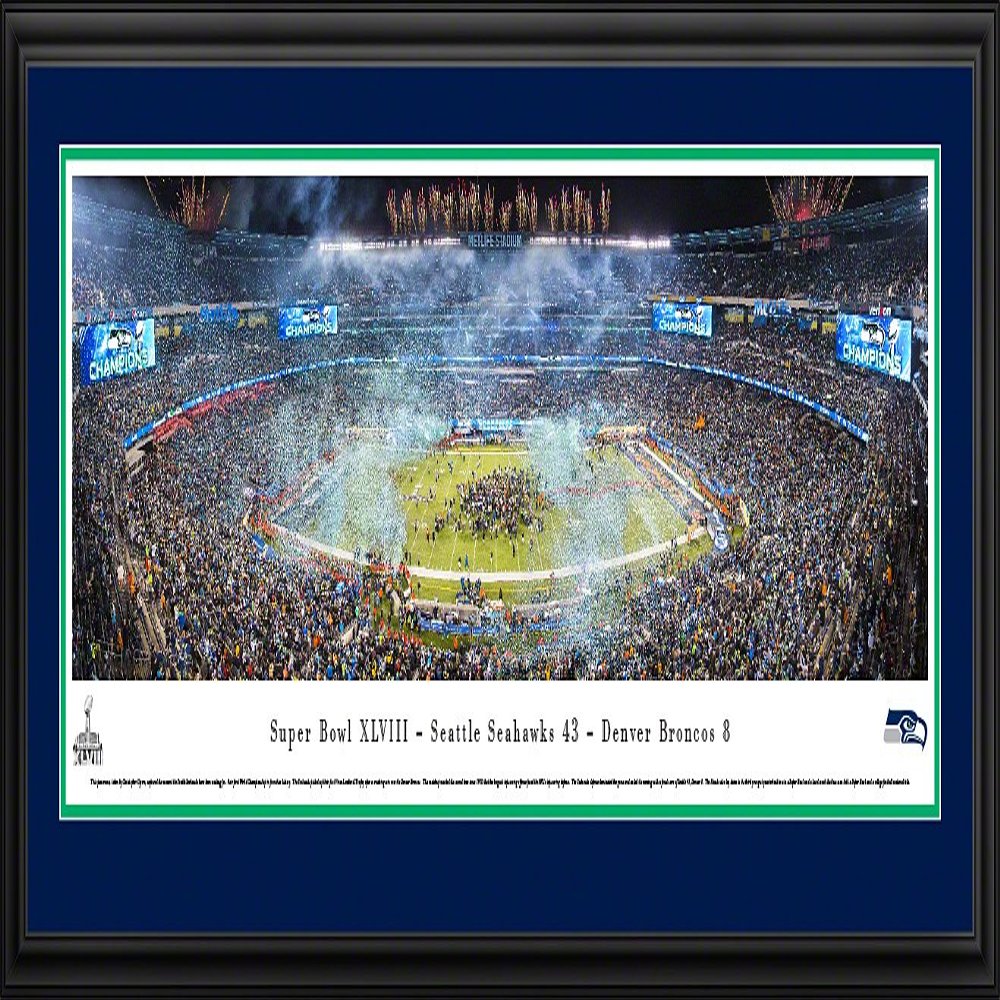 Super Bowl 2014 - Seattle Seahawks Champions - 44x18-inch Double Mat, Deluxe Framed Picture by Blakeway Panoramas