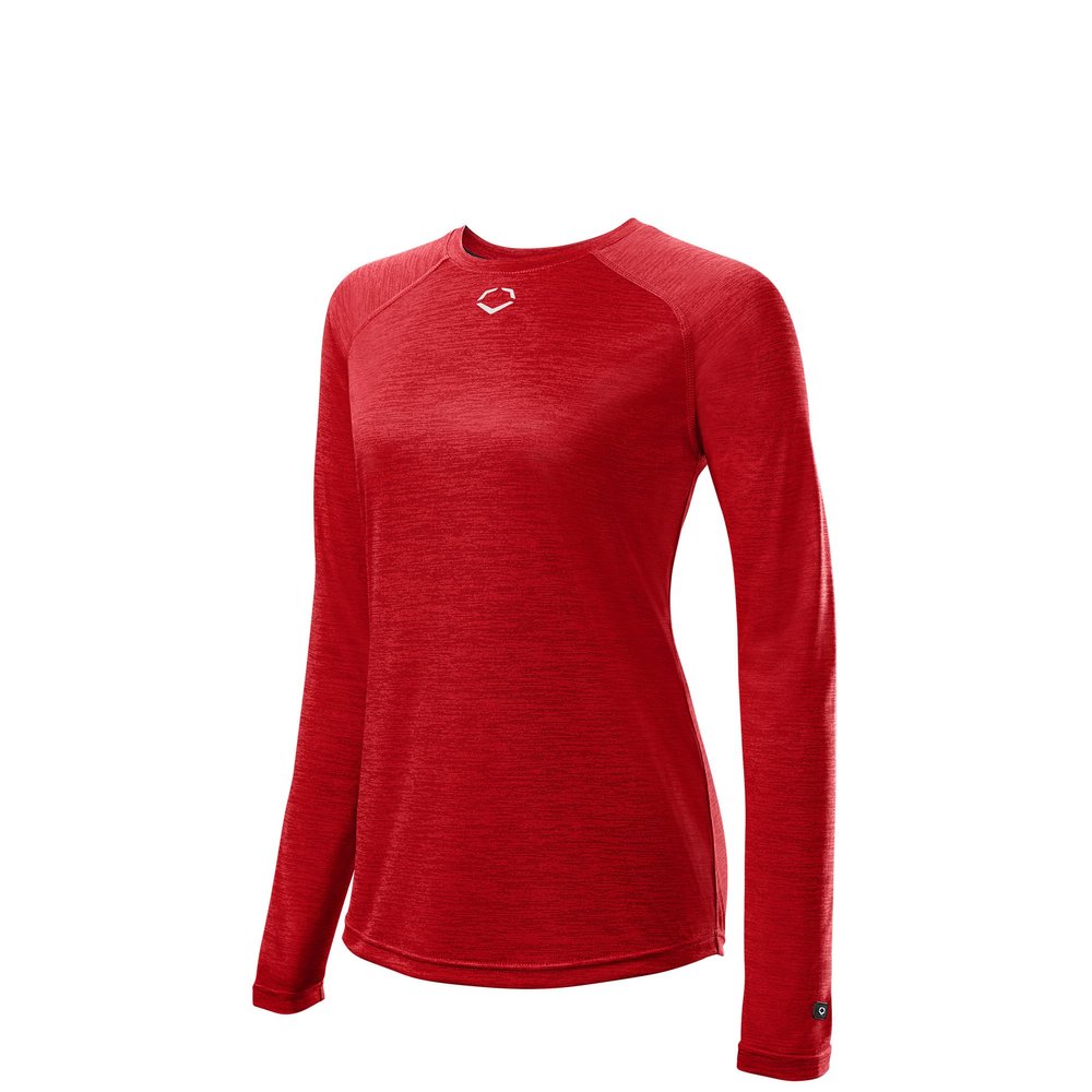 EvoShield womens Fx Long Sleeve Training Tee Shirt, Scarlet, X-Small US