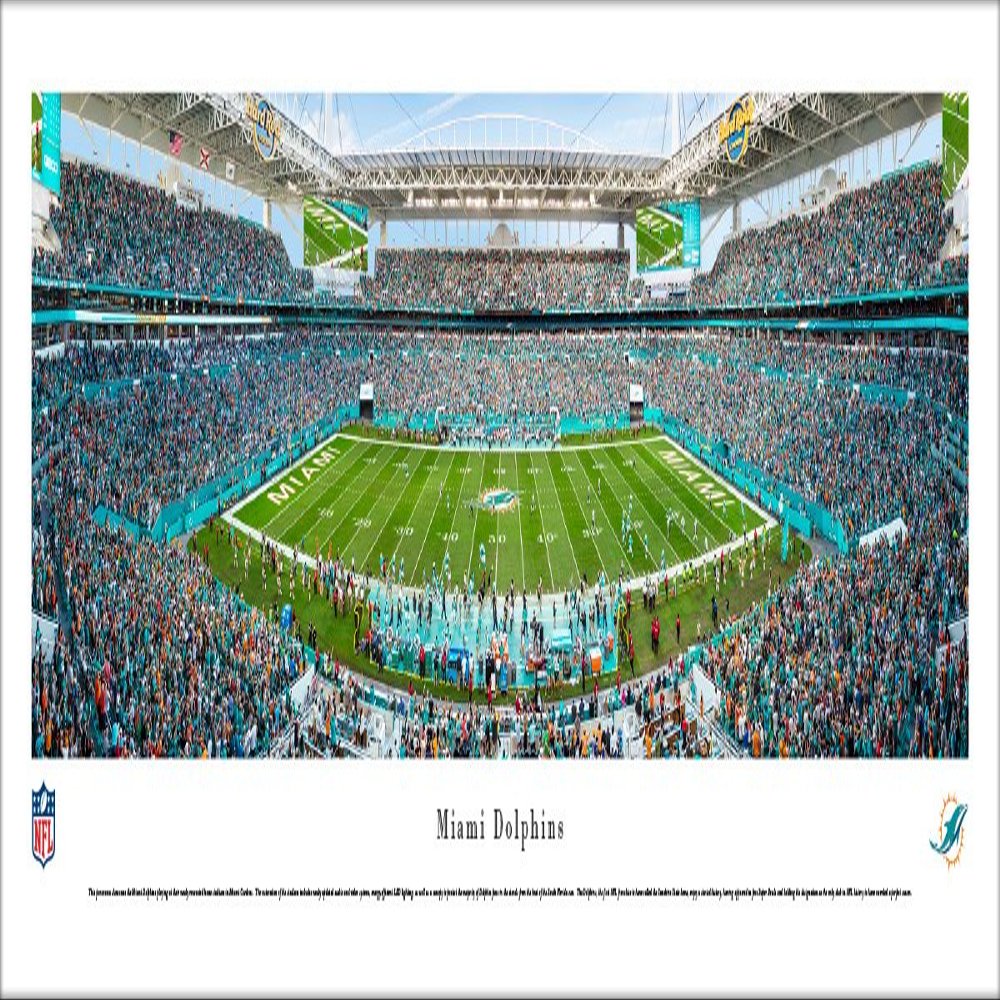Miami Dolphins 50 Yard Line at Hard Rock Stadium - Blakeway Panoramas Poster ...