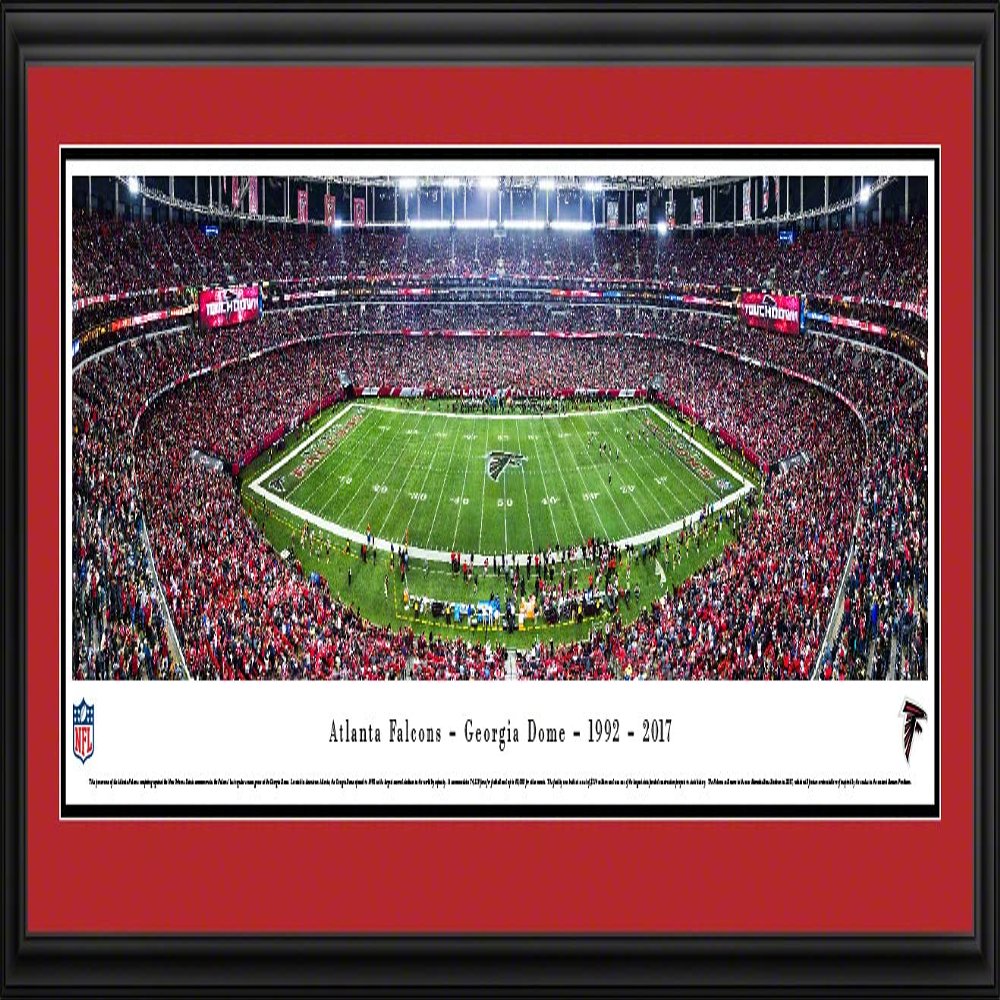 Atlanta Falcons, Final at the Georgia Dome - 44x18-inch Double Mat, Deluxe Framed Picture by Blakeway Panoramas