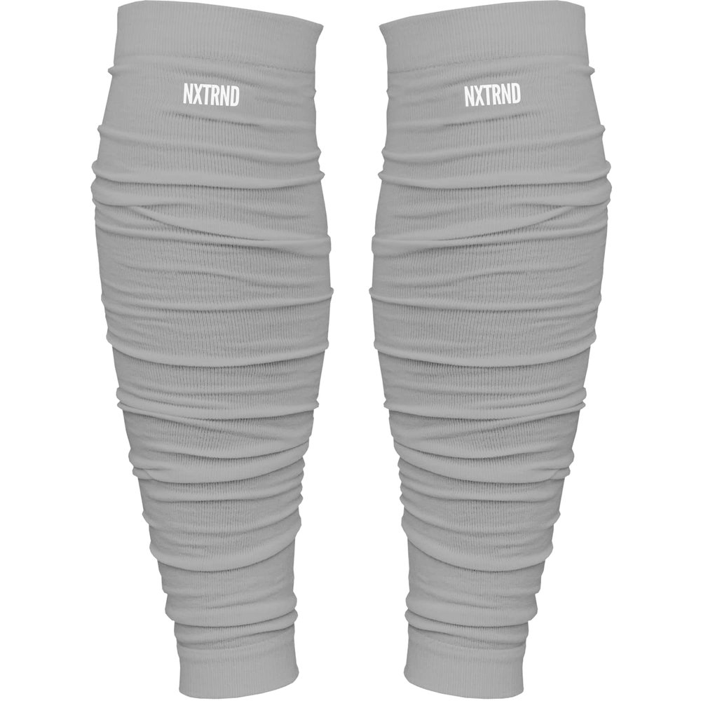 Nxtrnd Football Leg Sleeves, Calf Sleeves for Men & Boys, Sold as a Pair (Light Grey, Youth)