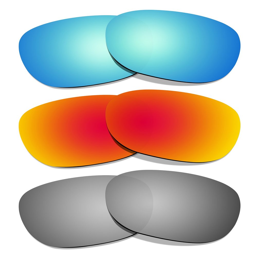 Littlebird4 Premium 1.5mm Polarized Replacement Lenses for Oakley Garage Rock OO9175 Sunglasses - MultiOptions (Titanium+Red+Blue)