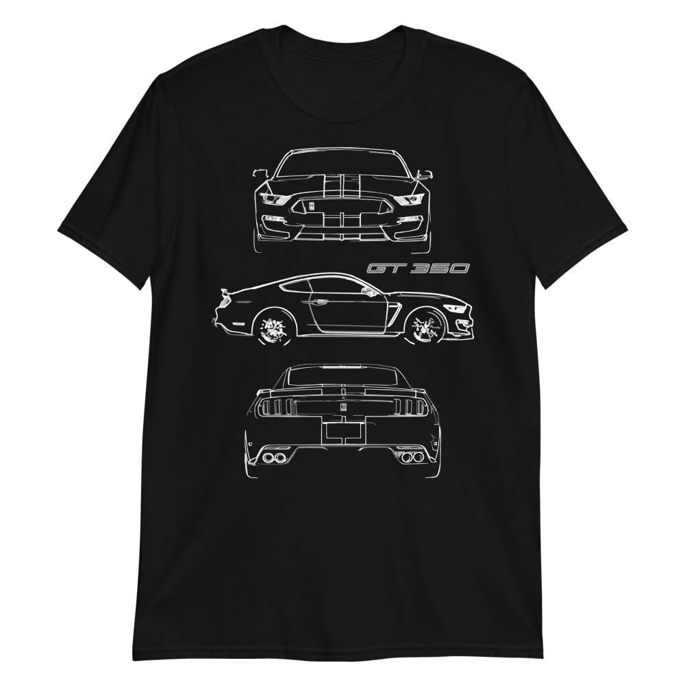 2017 high-Performance Pony car GT350 Sports Car Street Racing Black Stang Outline Sketch Art Short-Sleeve Unisex T-Shirt