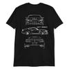 2017 high-Performance Pony car GT350 Sports Car Street Racing Black Stang Outline Sketch Art Short-Sleeve Unisex T-Shirt view 1