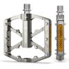 Bike Pedals 9/16 Inch - Bicycle Pedals with Reflectors - 3 Sealed Bearings MTB Pedals Wide Platform Pedals for Mountain Bike, BMX, Road Bike Pedals (Titanium) view 1