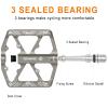 Bike Pedals 9/16 Inch - Bicycle Pedals with Reflectors - 3 Sealed Bearings MTB Pedals Wide Platform Pedals for Mountain Bike, BMX, Road Bike Pedals (Titanium) view 3