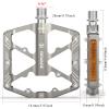 Bike Pedals 9/16 Inch - Bicycle Pedals with Reflectors - 3 Sealed Bearings MTB Pedals Wide Platform Pedals for Mountain Bike, BMX, Road Bike Pedals (Titanium) view 4