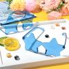CHENGU 2 Pcs Rimless Star Shape Sunglasses Transparent Candy Color Y2k Star Glasses Accessories for Women Party Favor(Blue) view 3