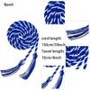 Trounistro 8 Pieces Graduation Cords Yarn Honor Cords with Tassel for College Graduation Students (Dark Blue with White) view 2