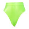 Linjinx Women's Glossy High Waist Yoga Shorts Gym Workout Rave Booty Dance Mini Hot Pants Bottoms Fluorescent Green Large view 4