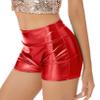 vastwit Womens Shiny Metallic High Waisted Booty Shorts Hot Pants Festival Rave Dance Bottoms Clubwear Red B Medium view 3