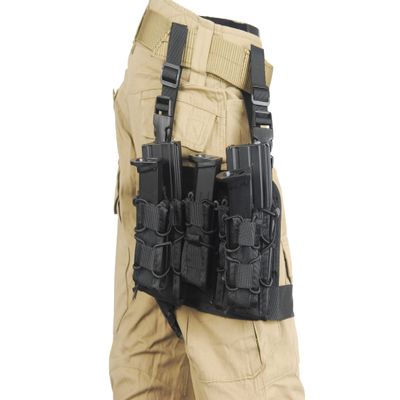 Lancer Tactical Airsoft Magazine Pouch Leg Rig (Color: Black)