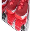 Better Display Cases Acrylic Shoe Pair Display Case - Large Rectangle Box with Mirror Case, Black Risers and Mirror Base 15.25" x 12" x 9" (V13/A082) view 3