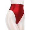 Linjinx Women's Glossy High Waist Yoga Shorts Gym Workout Rave Booty Dance Mini Hot Pants Bottoms Burgundy XX-Large view 3