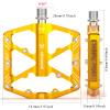Bike Pedals 9/16 Inch - Bicycle Pedals with Reflectors - 3 Sealed Bearings MTB Pedals Wide Platform Pedals for Mountain Bike, BMX, Road Bike Pedals (Gold) view 4