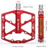 Bike Pedals 9/16 Inch - Bicycle Pedals with Reflectors - 3 Sealed Bearings MTB Pedals Wide Platform Pedals for Mountain Bike, BMX, Road Bike Pedals (Red) view 4