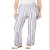Woman Within Plus Size Petite Straight Leg Linen Pant - 38 WP, Deep Cobalt Stripe view 1
