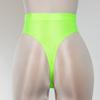 YiZYiF Women's Glossy Shiny High Waisted Dance Yoga Bottoms High Cut Briefs Cheeky Knikcers Fluorescent Green Large view 4