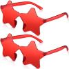 CHENGU 2 Pcs Rimless Star Shape Sunglasses Transparent Candy Color Y2k Star Glasses Accessories for Women Party Favor(Red) view 1