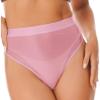 Linjinx Women's Glossy High Waist Yoga Shorts Gym Workout Rave Booty Dance Mini Hot Pants Bottoms Pink X-Large view 1