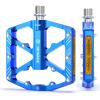 Bike Pedals 9/16 Inch - Bicycle Pedals with Reflectors - 3 Sealed Bearings MTB Pedals Wide Platform Pedals for Mountain Bike, BMX, Road Bike Pedals (Blue) view 1