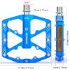 Bike Pedals 9/16 Inch - Bicycle Pedals with Reflectors - 3 Sealed Bearings MTB Pedals Wide Platform Pedals for Mountain Bike, BMX, Road Bike Pedals (Blue) view 4