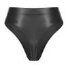 YiZYiF Women's Glossy Shiny High Waisted Dance Yoga Bottoms High Cut Briefs Cheeky Knikcers Black XX-Large view 3