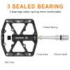 Bike Pedals 9/16 Inch - Bicycle Pedals with Reflectors - 3 Sealed Bearings MTB Pedals Wide Platform Pedals for Mountain Bike, BMX, Road Bike Pedals (Black) view 3