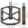 Bike Pedals 9/16 Inch - Bicycle Pedals with Reflectors - 3 Sealed Bearings MTB Pedals Wide Platform Pedals for Mountain Bike, BMX, Road Bike Pedals (Black) view 4