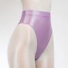 Linjinx Women's Glossy High Waist Yoga Shorts Gym Workout Rave Booty Dance Mini Hot Pants Bottoms Light Purple Large view 3