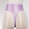 Linjinx Women's Glossy High Waist Yoga Shorts Gym Workout Rave Booty Dance Mini Hot Pants Bottoms Light Purple Large view 4