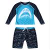 iiniim Boys Rash Guard Boyleg 2 Pieces Swimsuits Kids Long Sleeve Shirt UPF 50 Bathing Suit Swimwear Sky Blue Shark 8-9 Years view 1
