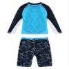 iiniim Boys Rash Guard Boyleg 2 Pieces Swimsuits Kids Long Sleeve Shirt UPF 50 Bathing Suit Swimwear Sky Blue Shark 8-9 Years view 2